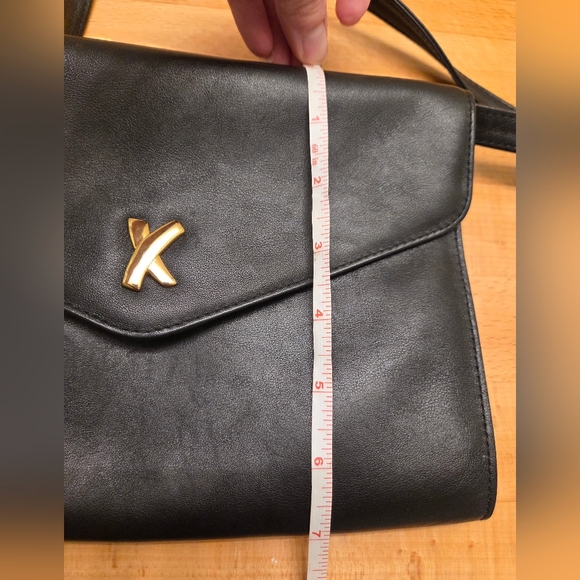 Paloma Picasso Black Genuine Leather Convertible Shoulder Bag Made in Italy - Picture 13 of 13